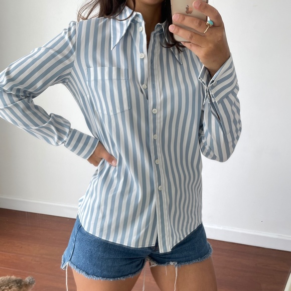 Michael Kors Collection Striped Poplin blouse - Picture 4 of 10